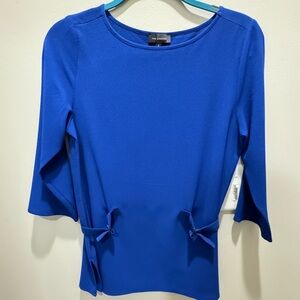Blue blouse with waist cinche 
size small